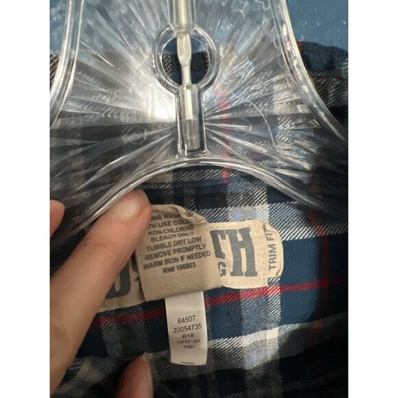 Duluth Trading Co Mens Trim Fit Plaid Flannel Shirt Size L - Picture 4 of 5